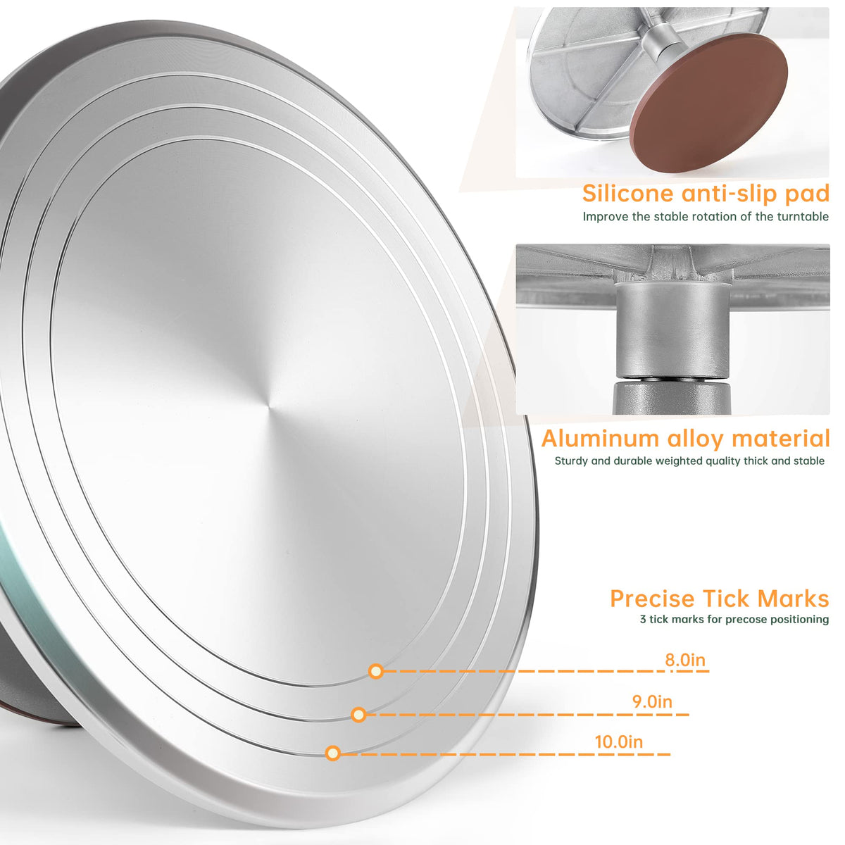 LUOBAO cake spinner demonstrates stable rotating platform for detailed designs