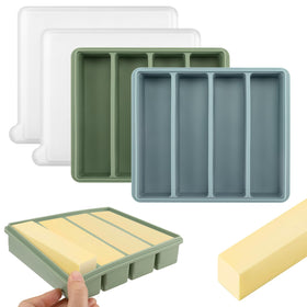 LUOFUAWEI silicone butter mold with lid showing clean, ready-for-storage sticks