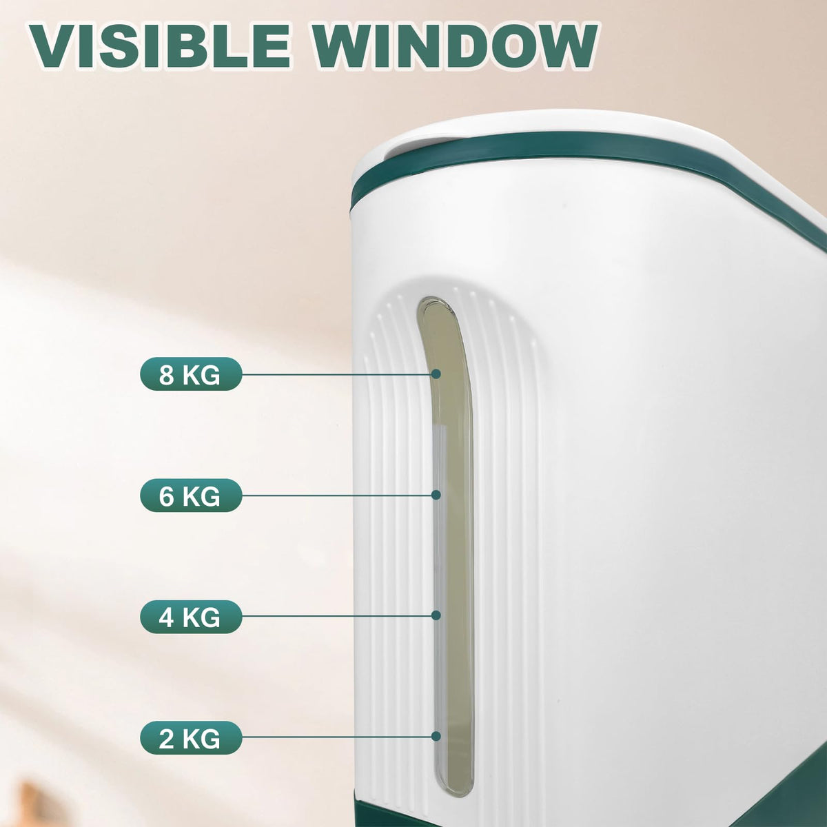 LUOKER 25-lb capacity keeps staple grains neatly stored.