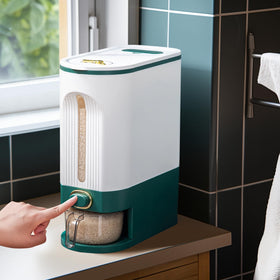 LUOKER kitchen organizer keeps the rice area tidy and accessible.