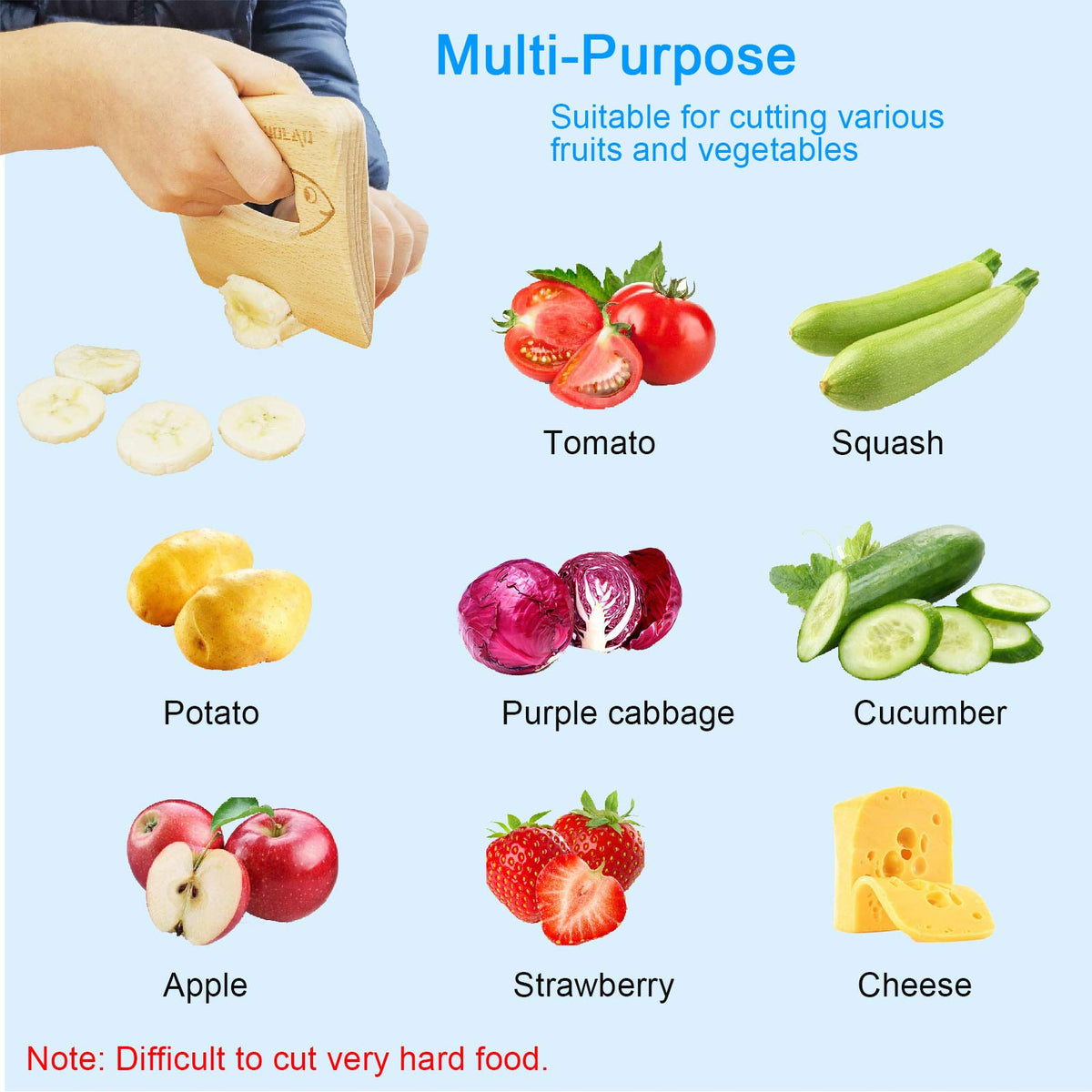 LUOLAO kids knife cuts vegetables and fruits safely