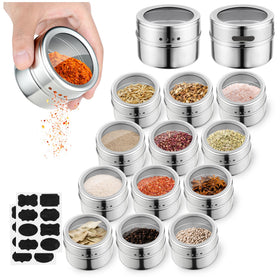 Luqagol magnetic spice jar with clear lid for precise pouring and quick identification.