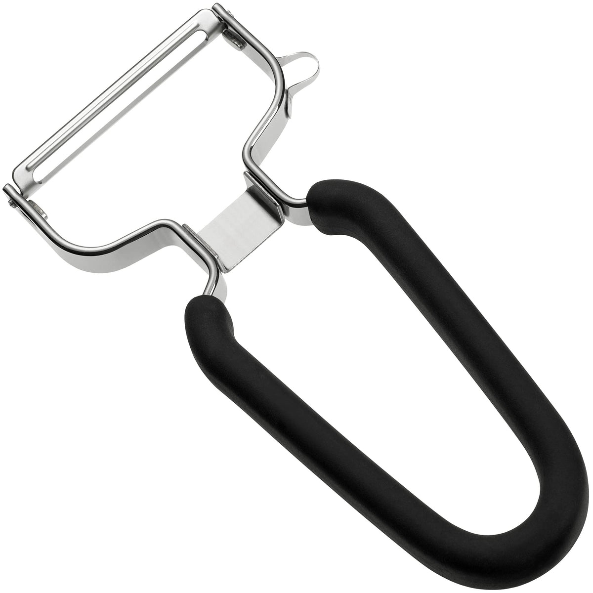 LURCH black kitchen peeler in use demonstrating comfort and efficiency.