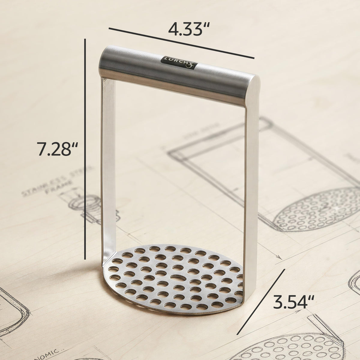 LURCH heavy-duty masher in durable stainless steel for lasting performance