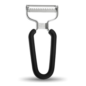 LURCH julienne Y-peeler front view with non-slip handle for precise strips