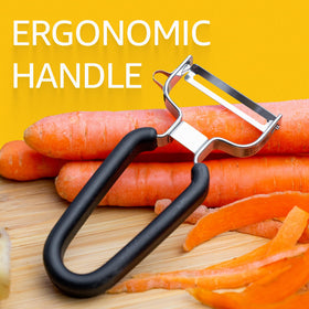 LURCH stainless steel blade close-up highlighting durable peeling performance.