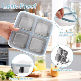 Luriseminger microwave-compatible lunch box with lid removed for quick reheating