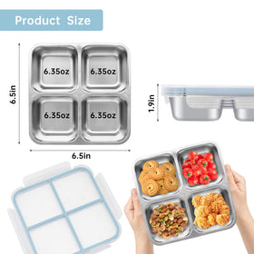 Luriseminger lunch box open compartments displaying four separate sections for balanced portions