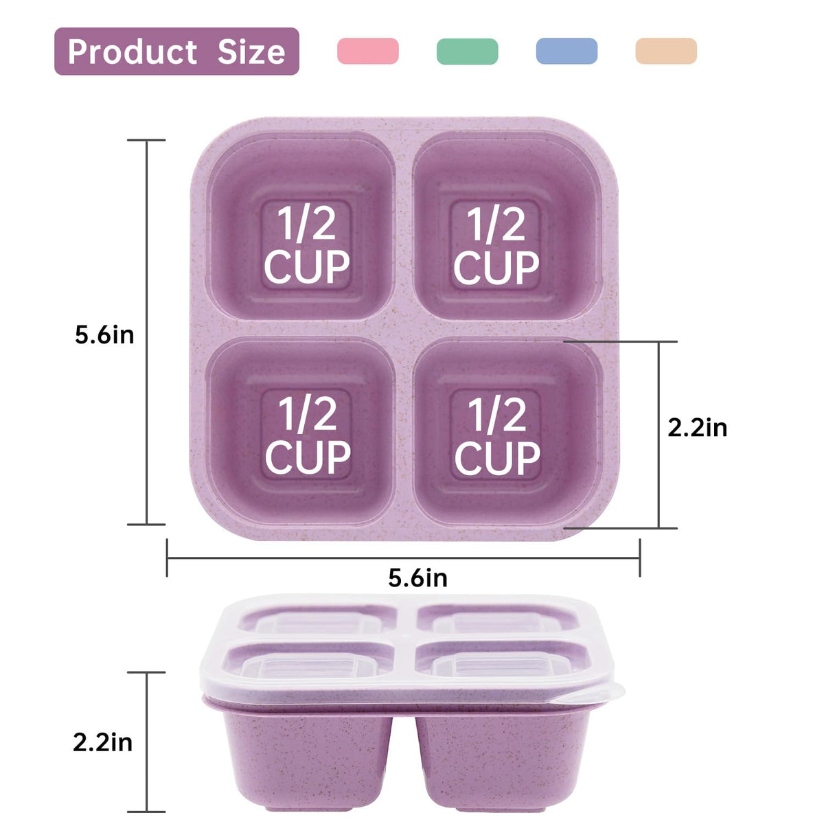 Luriseminger 4-compartment snack container keeps meals balanced and portions organized.