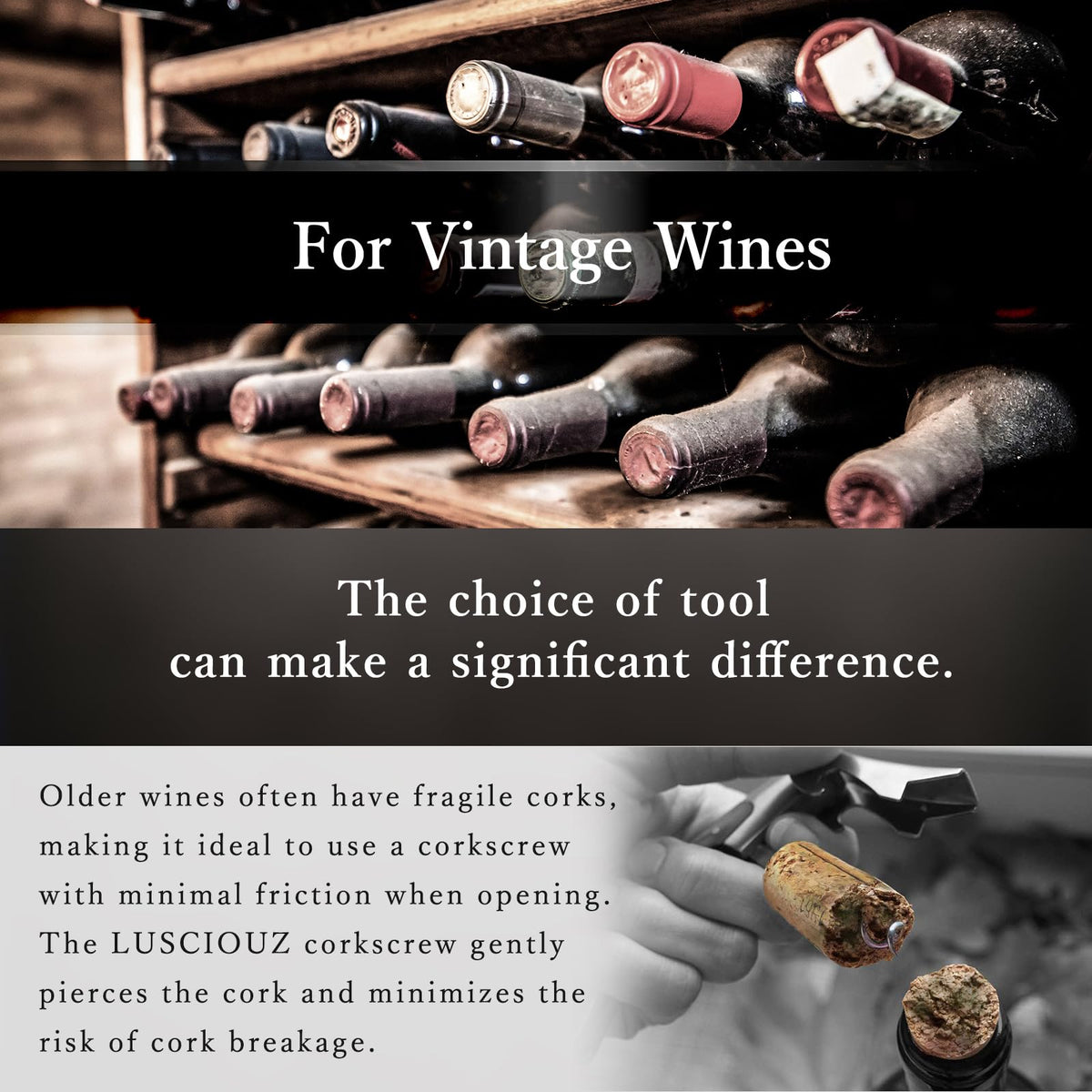LUSCIOUZ Japanese design wine opener for professional use