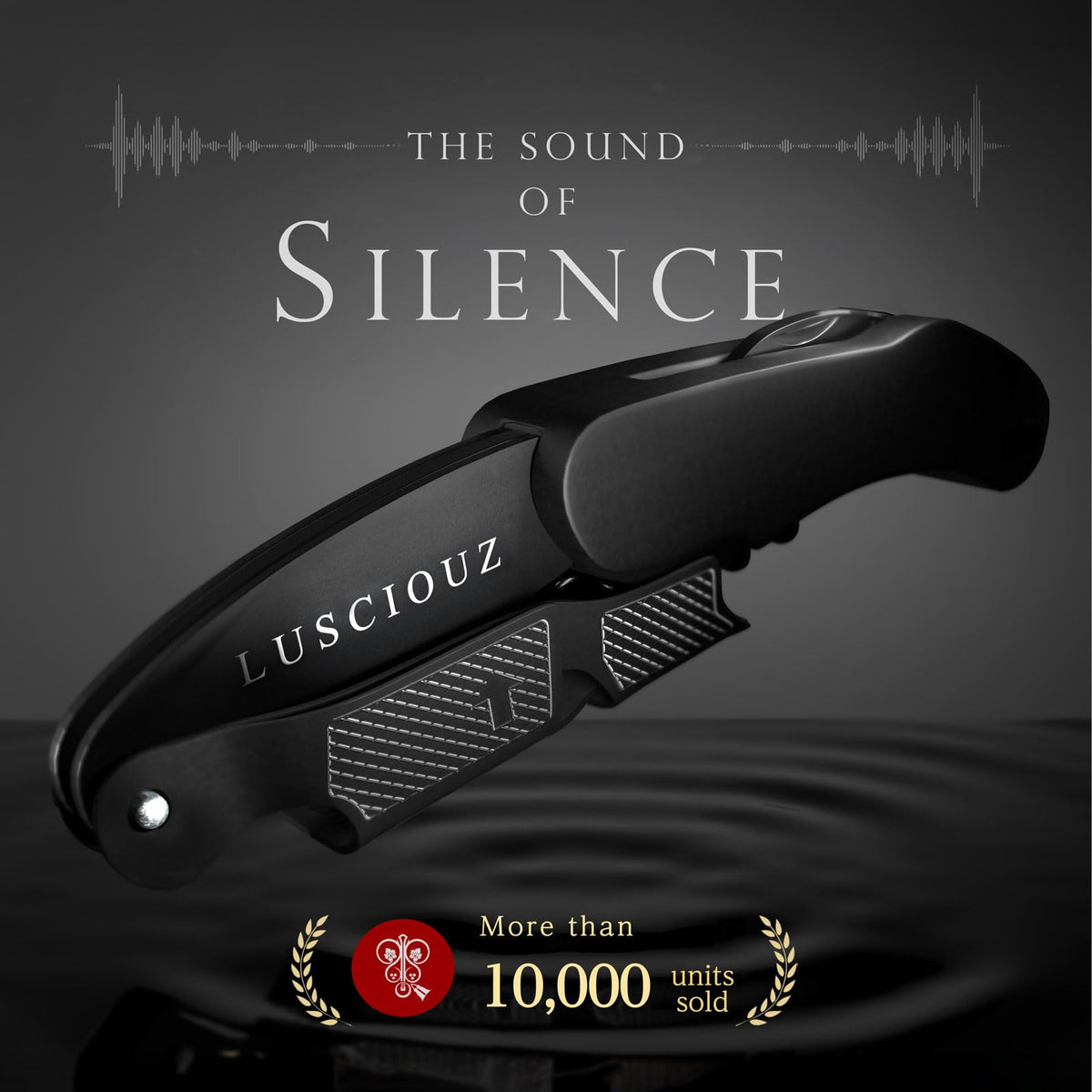 LUSCIOUZ silent corkscrew in use with no cork noise