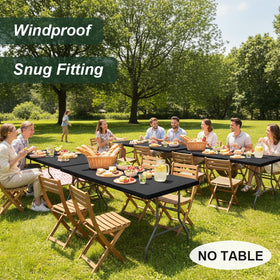 LUSHVIDA elastic corners windproof design keeps the table cover secure outdoors.