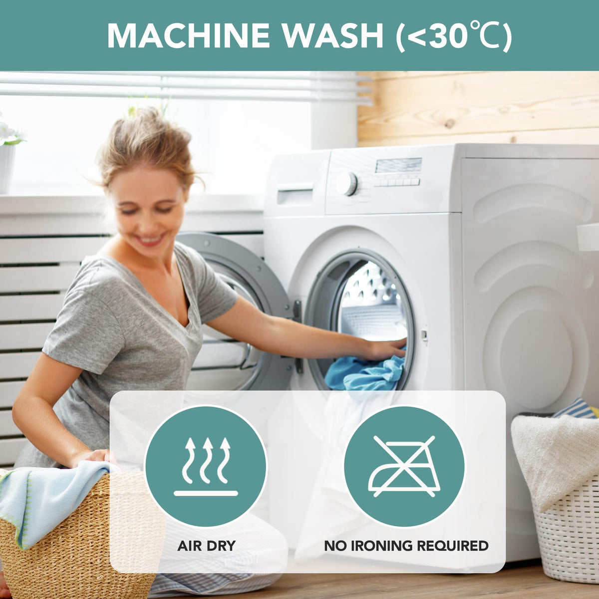 LUSHVIDA machine-washable under 30°C keeps fabric looking fresh.