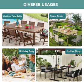 LUSHVIDA wipeable surface cleans quickly after spills outdoors.