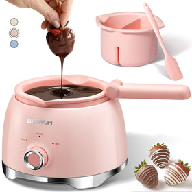 LUSHYUM chocolate melting pot with dual inserts for melting two flavors at once.