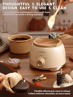 LUSHYUM melting pot with spatula for smooth, even melts