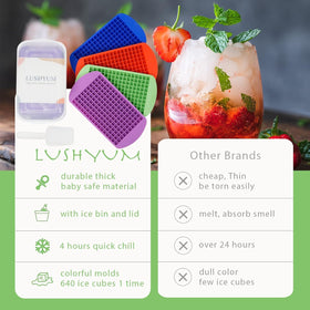 LUSHYUM dishwasher-safe ice tray simplifies cleaning and reuse.