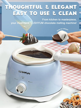 LUSHYUM dual insert pots melting two flavors at once for creative treats.
