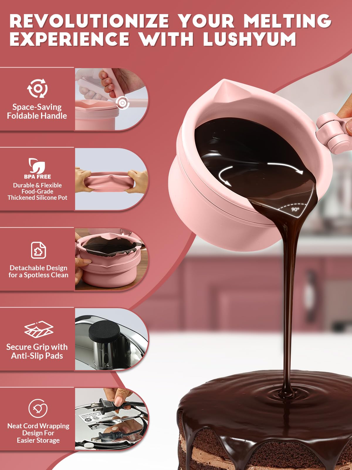 LUSHYUM silicone inserts dishwasher-safe for quick cleanup.