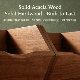 LUSHZLUMBERA acacia bin showcases durable wood grain ideal for frequent kitchen use.