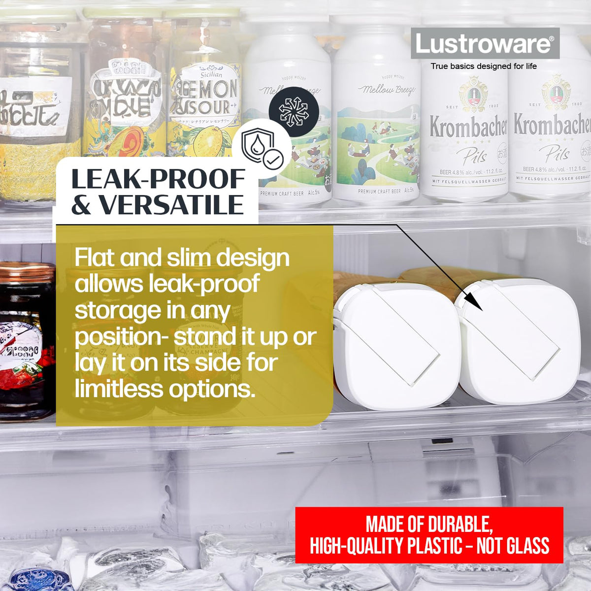 Lustroware QuickFlip Slim Airtight Pitcher—1.2L capacity suitable for water, juice, or milk.
