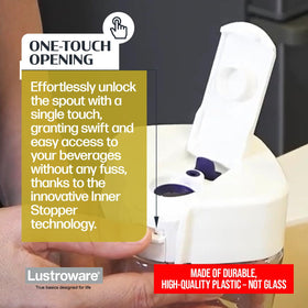 Lustroware QuickFlip Slim Airtight Pitcher—space-saving form ideal for gym bags and travel.