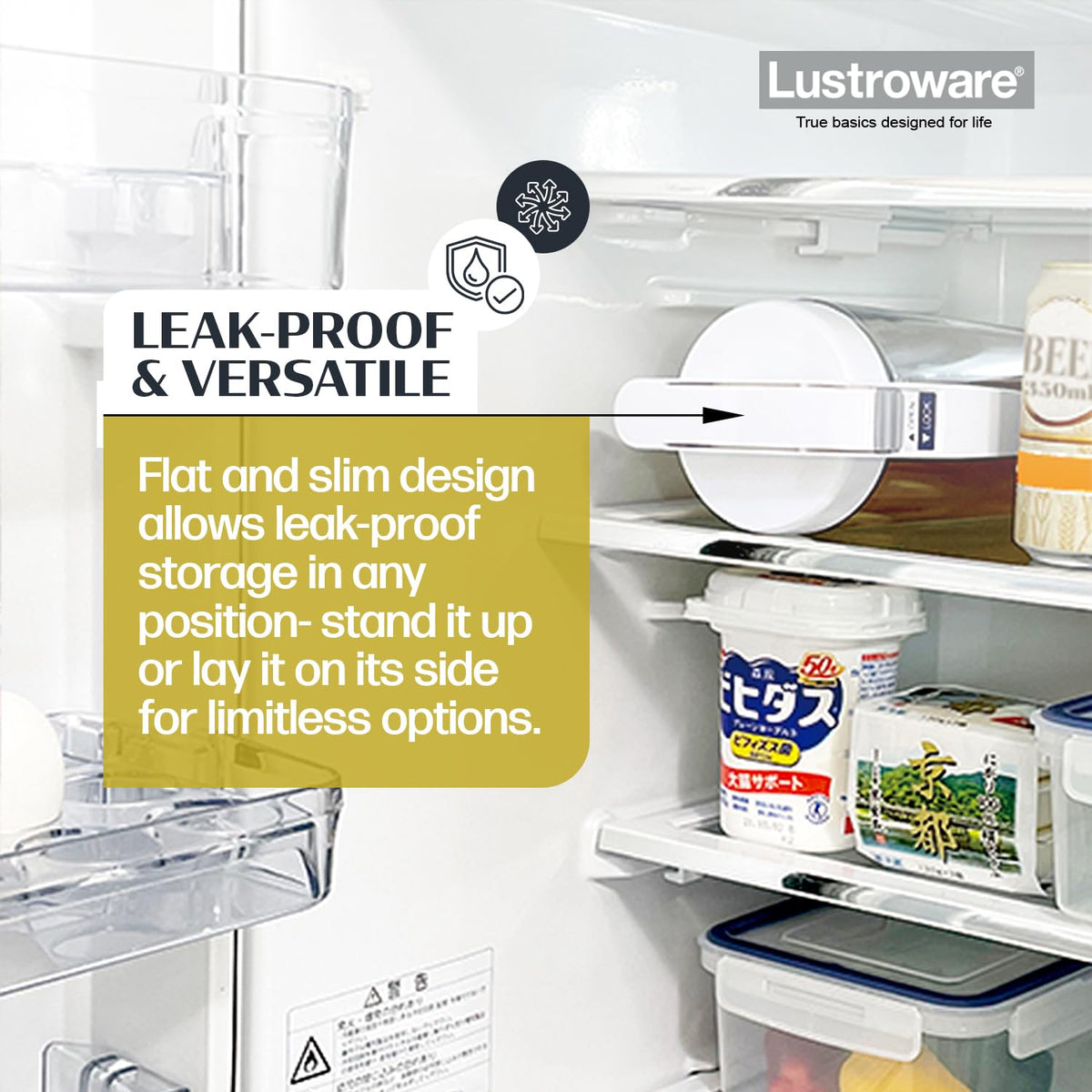 Lustroware QuickServe pitcher BPA-free SAN plastic for safe beverage storage.