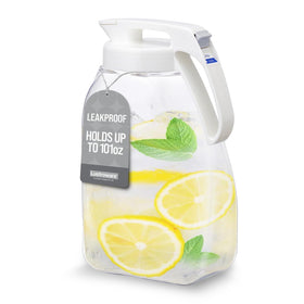 Lustroware QuickServe pitcher front view with a clean white finish for kitchen use.
