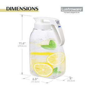 Lustroware QuickServe pitcher side view with handle ready for everyday pouring.