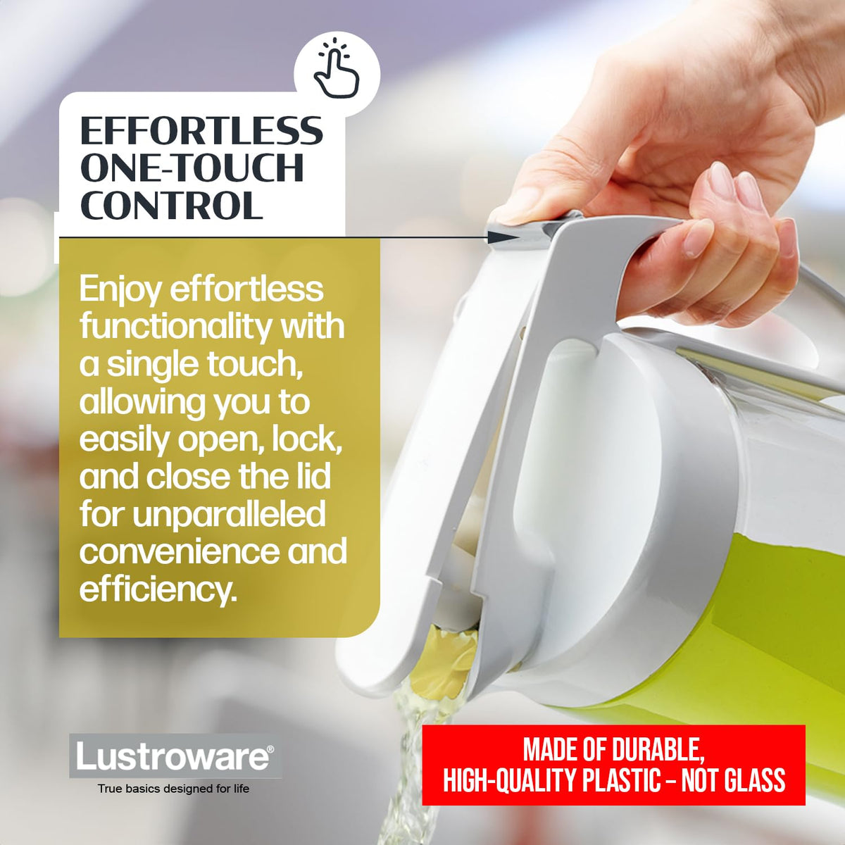 2.1 liter capacity suits family servings and gatherings.