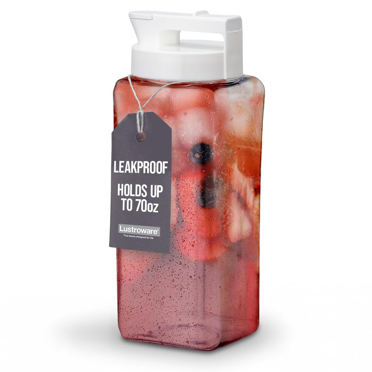 Lustroware SlideServe Slim Pitcher with spout lid for easy pouring
