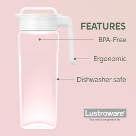 Lustroware TwistServe Pitcher airtight seal supports leak-proof storage and fridge use