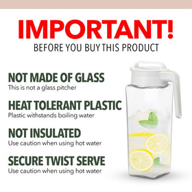 Lustroware TwistServe Pitcher pour action demonstrating controlled flow for easy serving