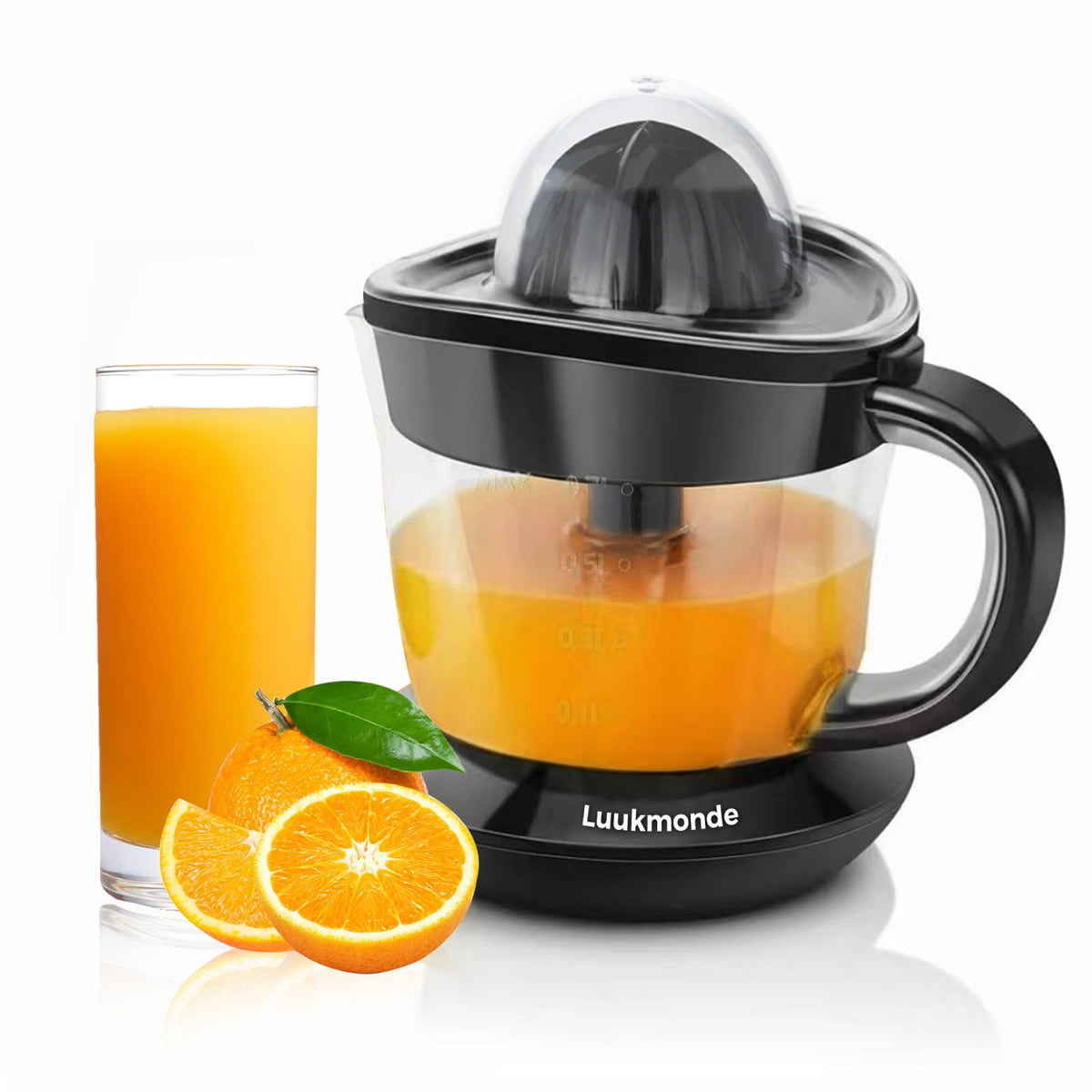 LUUKMONDE electric citrus juicer front view for quick juice at home