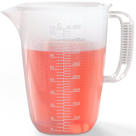 Luvan 1Gallon pitcher with pour spout for spill-free transfers.