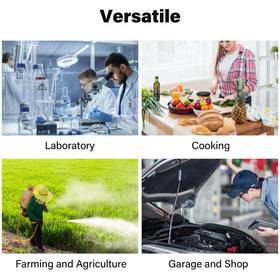 Luvan versatile for pool chemicals, lawn care, and kitchen tasks.