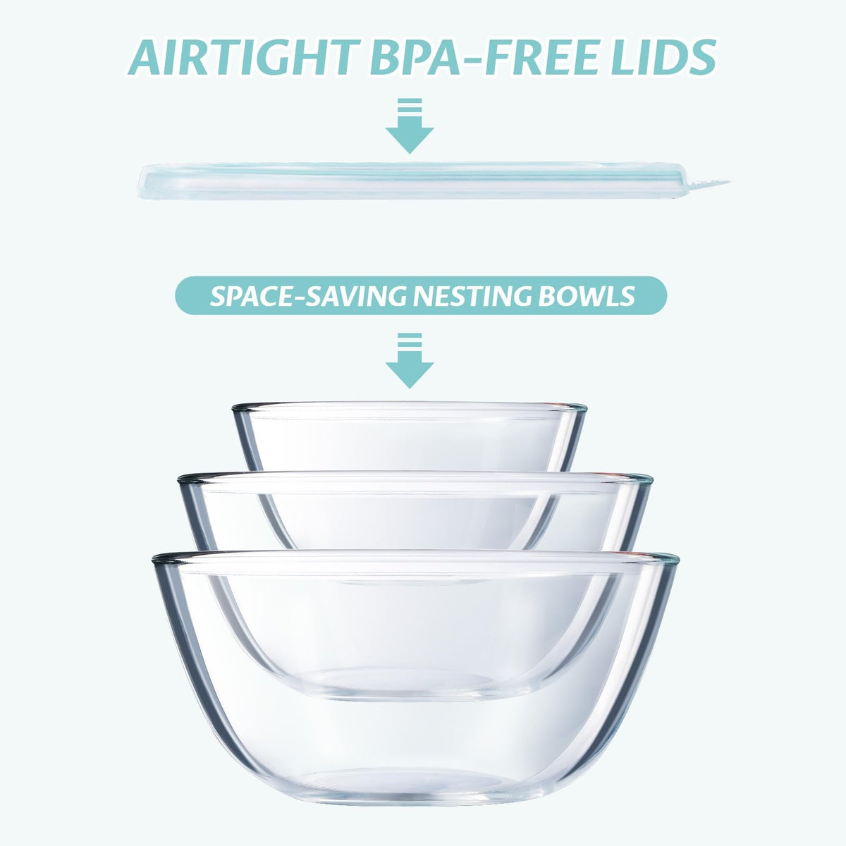 Luvan glass bowls suitable for baking and reheating in oven or microwave