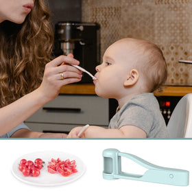 Luvan cutter provides neat four-piece portions for kids' snacks.