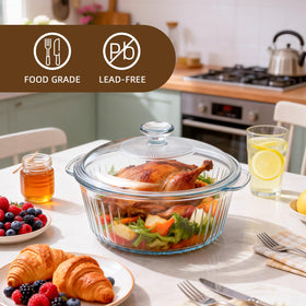Luvan borosilicate glass casserole safe for microwave and oven use