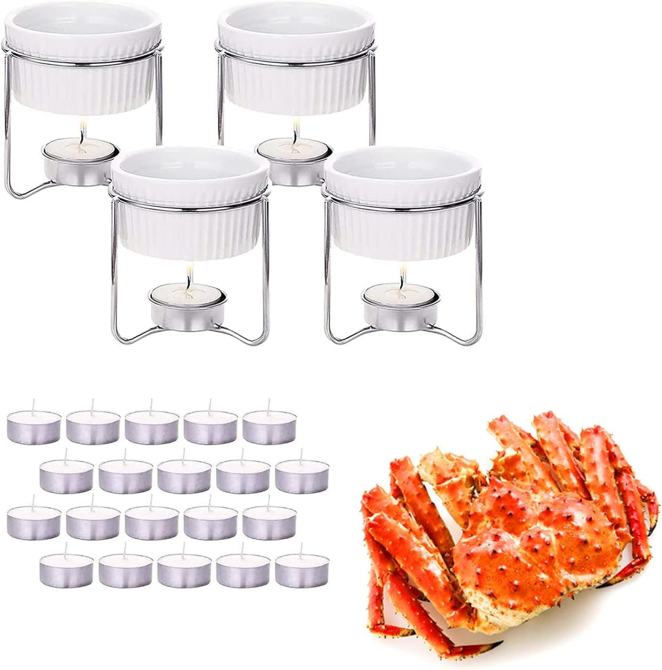 Luvan butter warmers ceramic cups for even melting of butter and dips.