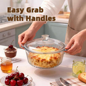 Luvan clear glass with lid monitoring progress during cooking