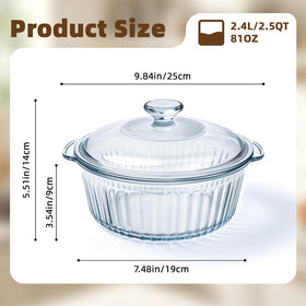 Luvan glass casserole dish showing wide anti-slip handles for easy transport