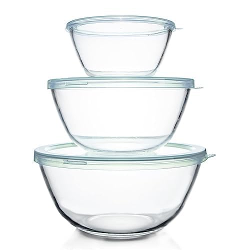 Luvan 2.7qt glass bowl with lid perfect for sauces and small prep tasks