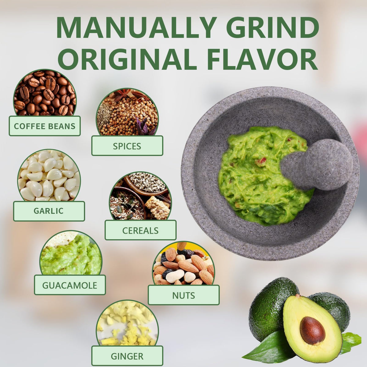 Luvan mortar and pestle used for spices, nuts, and herbs.