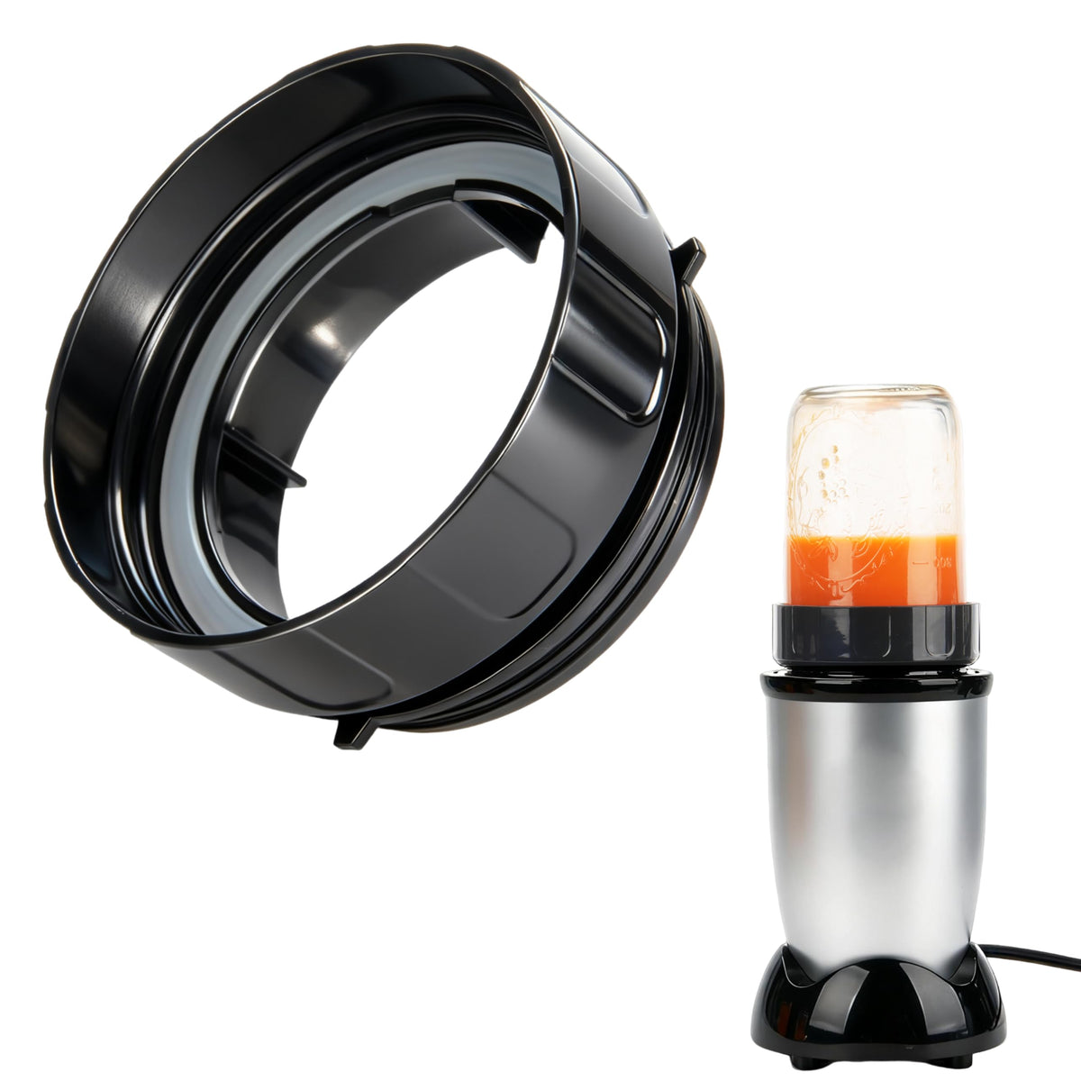 LUVCOSY adapter for Magic Bullet and Ball wide-mouth jar enables direct blending.