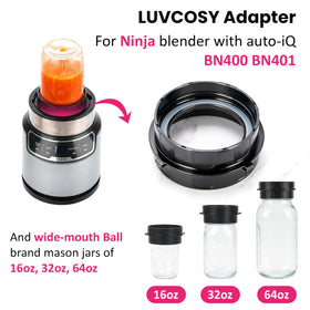 LUVCOSY adapter enables blending directly in Ball jars for quick storage.