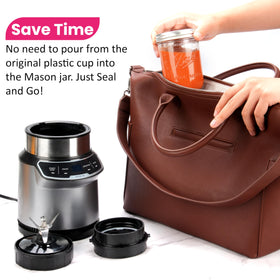 LUVCOSY keeps 16oz, 32oz, 64oz Ball jars compatible for versatile blending.