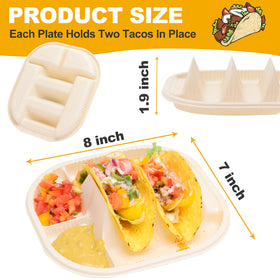 LUVCOSY taco plate close-up showing dipping wells for toppings.