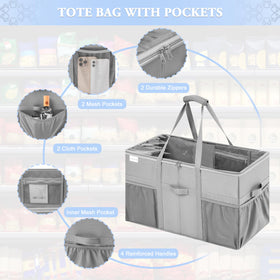 LUVHOMEE tote bag side pockets for bottles and essentials
