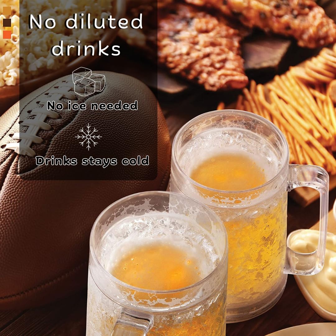 Luxail 16oz pint mug ice-freezing technology keeps drinks cold without dilution.